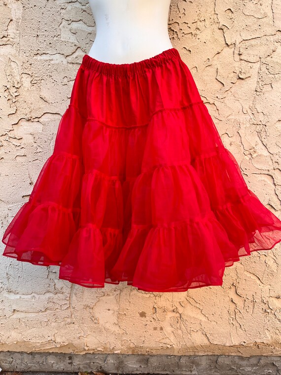 Vintage Blood Red Petticoat Crinoline Small to La… - image 4