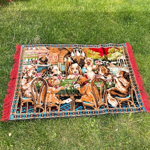 Dogs Playing Poker タペストリー ラグマット Dogs Playing Poker Rug - Etsy Canada