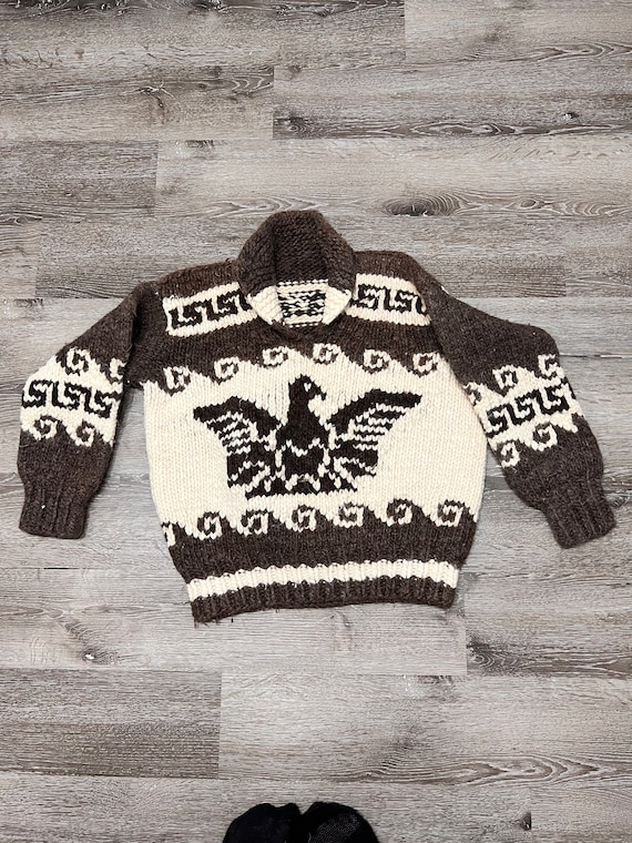 Vintage Wool Cowichan Pullover Sweater 