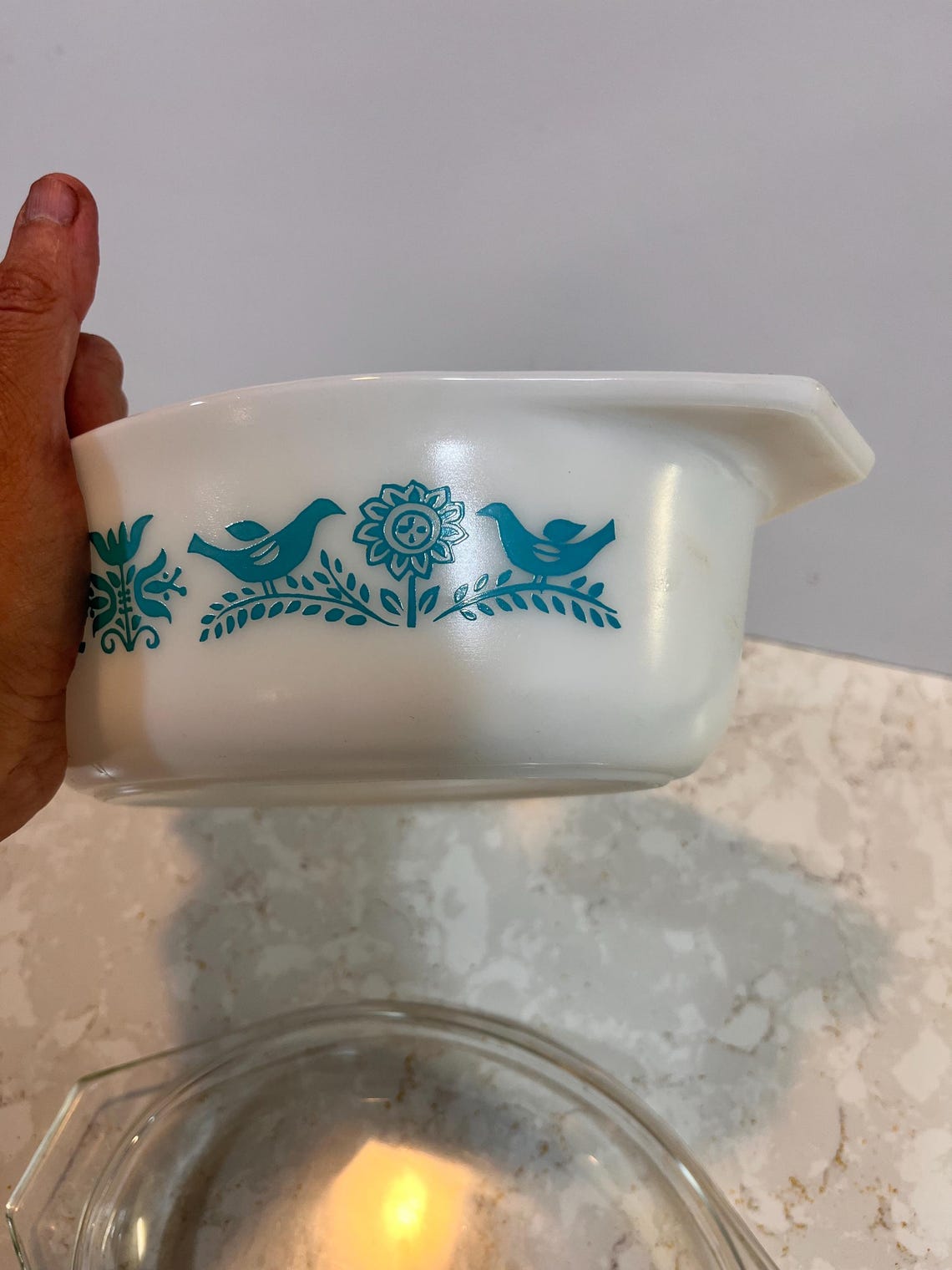 Pyrex Turquoise 404 Vintage PYREX Turquoise Blue Bird Oval 1 1/2 Quart Casserole ...