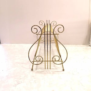Vintage Brass Record Rack Holder Record Vinyl Rack Record Holder Record Storage