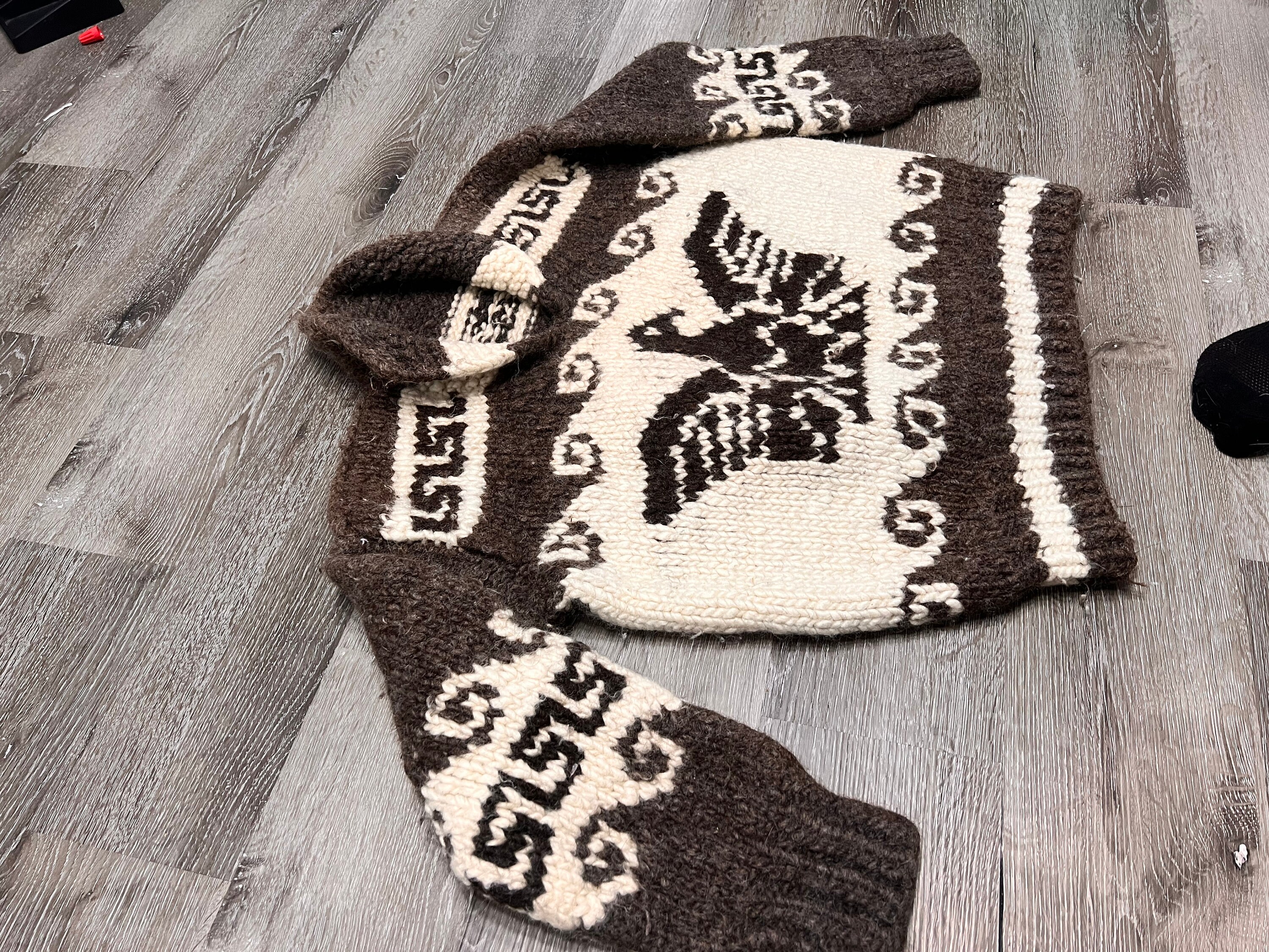 Vintage Wool Cowichan Pullover Sweater the Dude Style Eagle