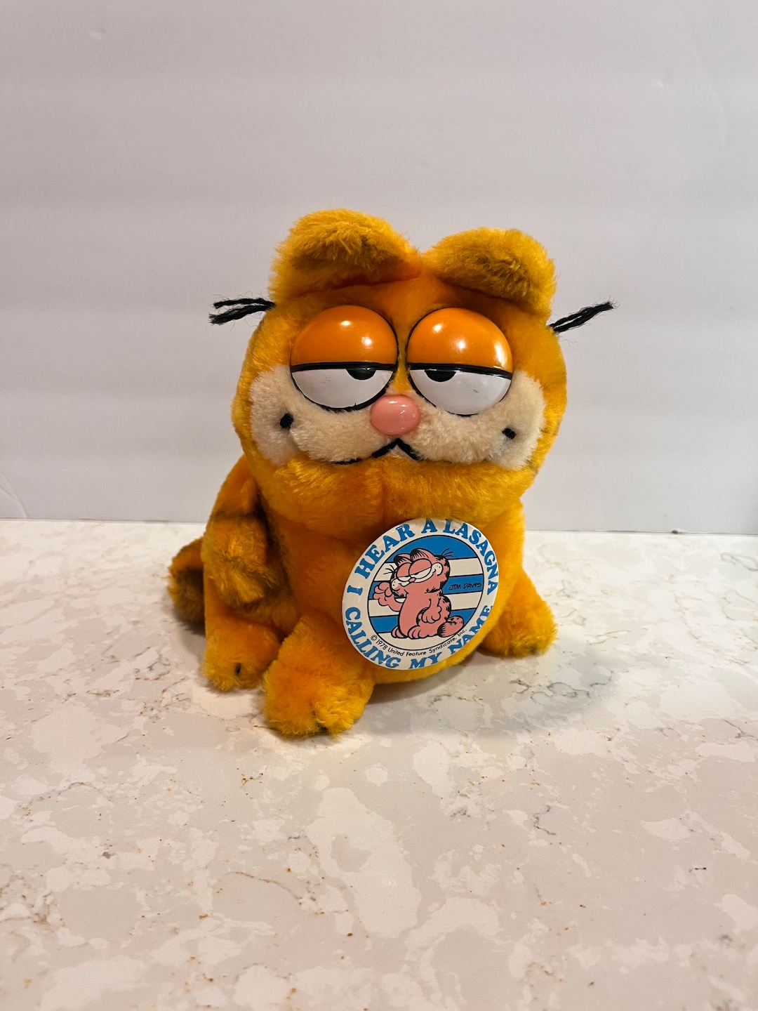 Garfield Button Vintage Garfield Plush With Lasagne Button - Etsy
