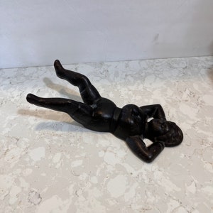 Vintage Naughty Nellie Sexy Boot Jack Cast Iron HEAVY Real Antique 1800s early 1900s