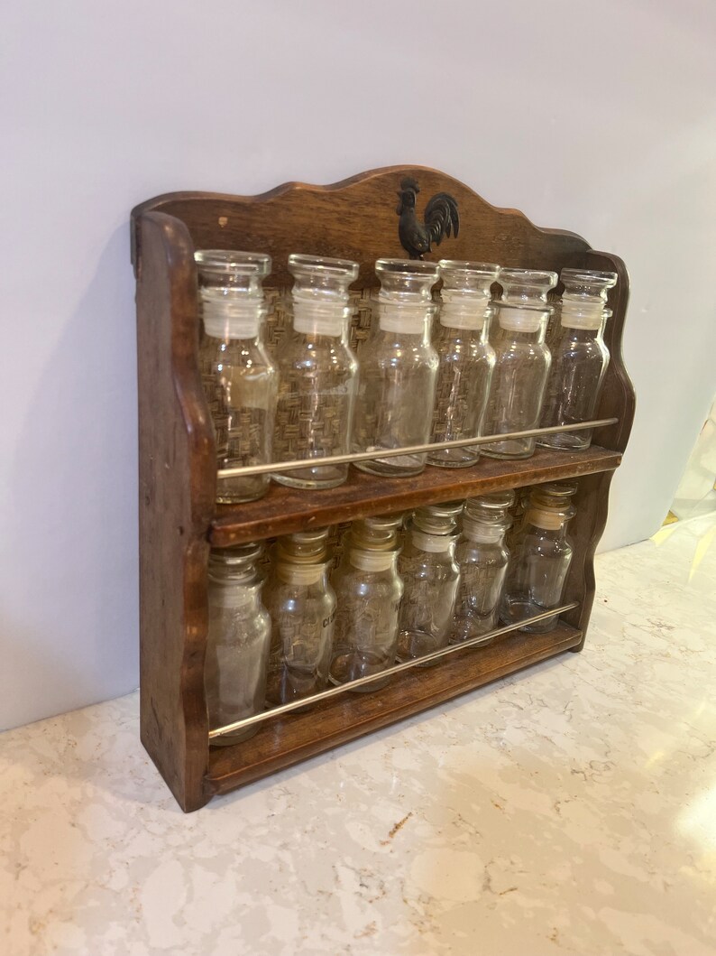Vintage Apothecary Jar Spice Rack Vintage 60s 70s - Etsy