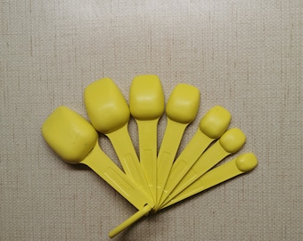 Vintage Yellow Tupperware Measuring Spoons