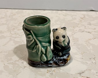 Vintage Toothpick Holder Panda Cute Kitsch