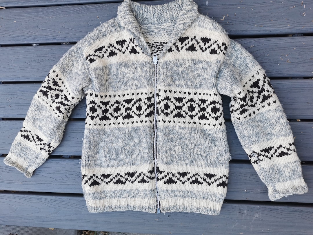 Vintage Wool Cowichan Sweater Men's L the Dude Style With