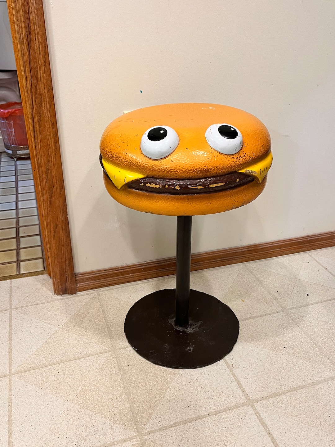 Vintage Authentic Mcdonalds Playland Cheeseburger Stool