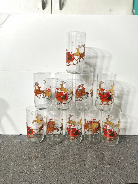 Libby Set of 4 Lowball Christmas Glasses/ Barware 