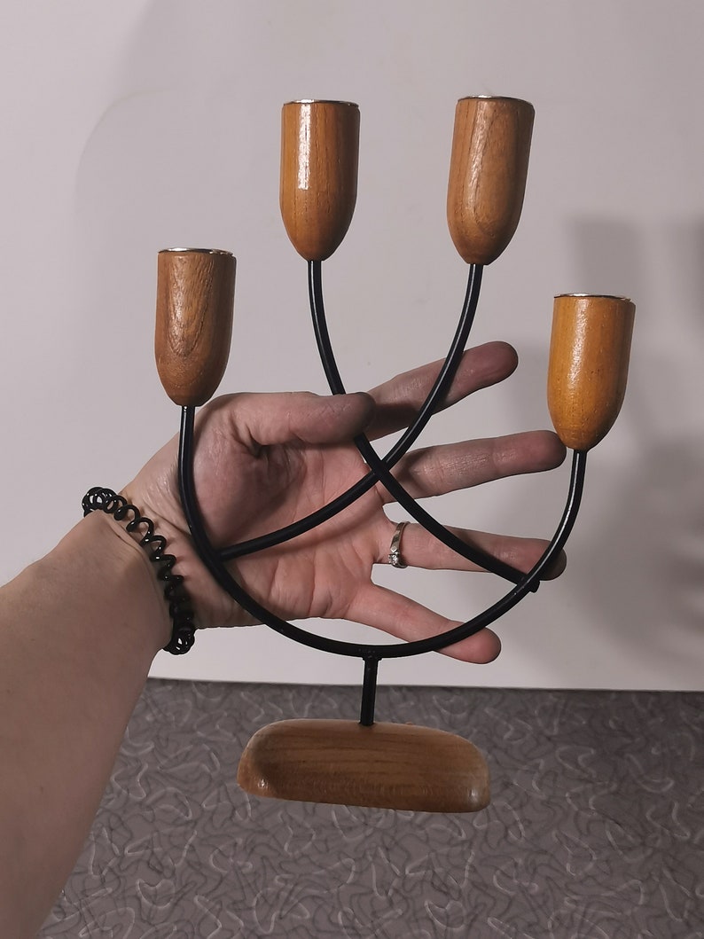 MCM Teak Danish Modern Candle Holder Candleabra - Etsy Canada