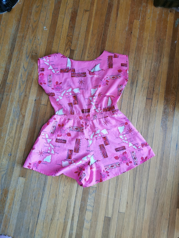 1950's Pink Novelty Print Romper - image 1