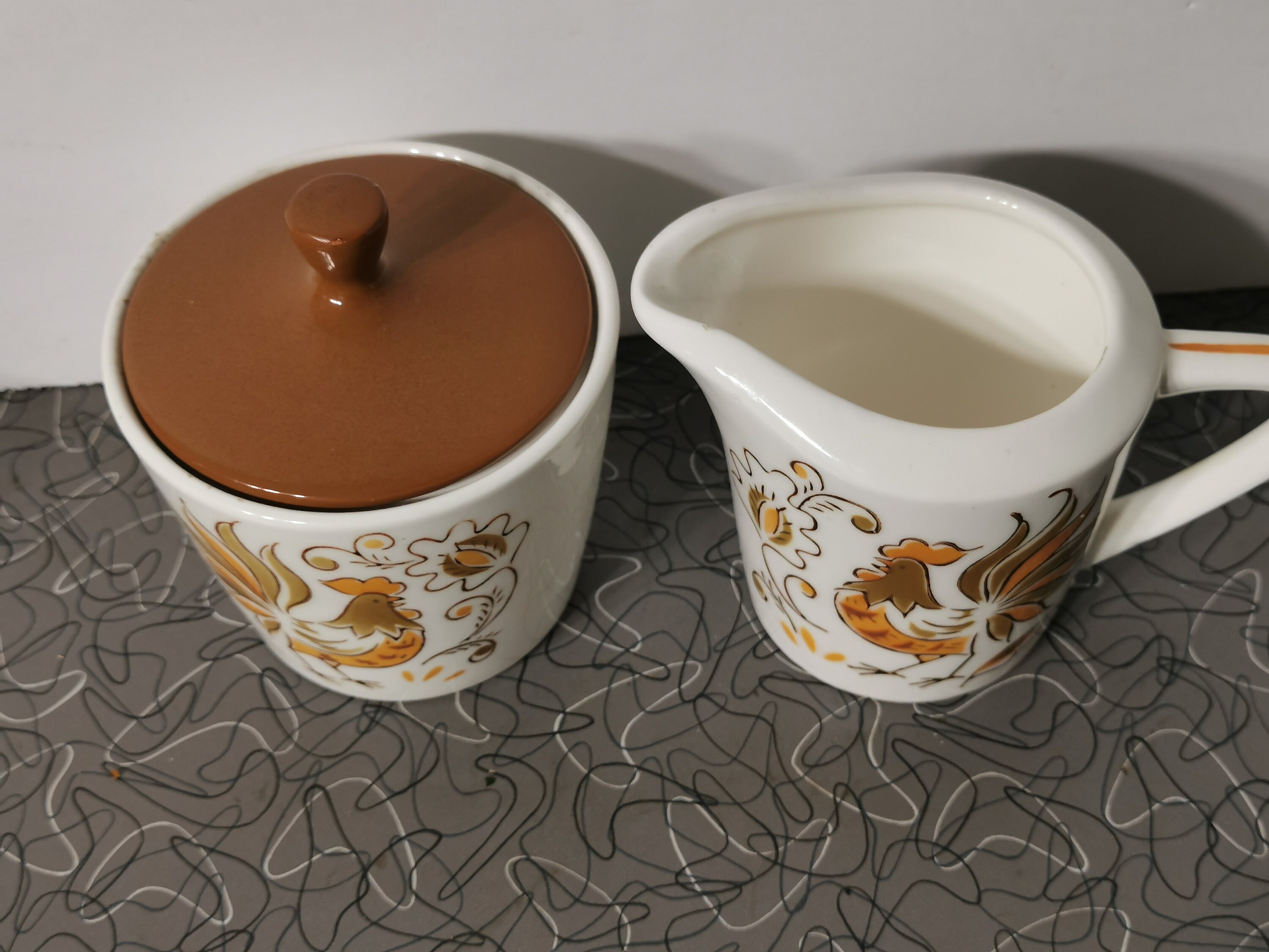 Mod Rooster Cream Sugar Set Etsy UK