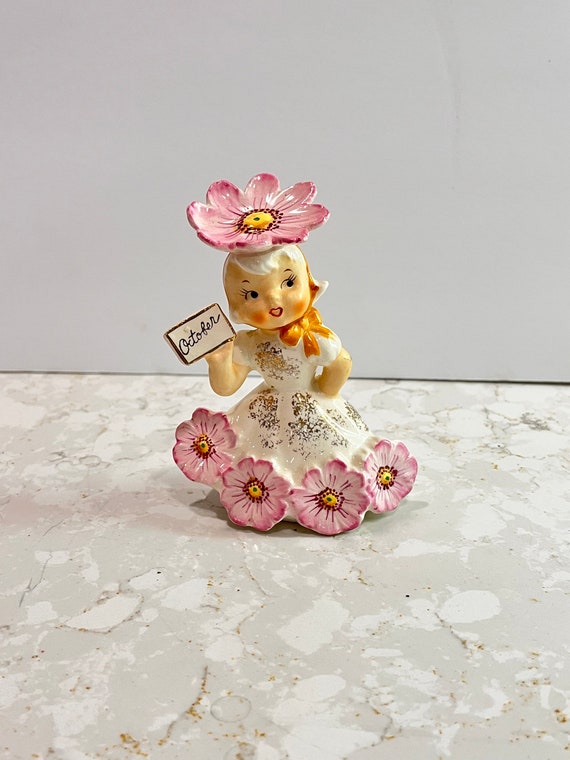 Vintage Napco Japan Flower Girl of the Month October Cosmos - Etsy