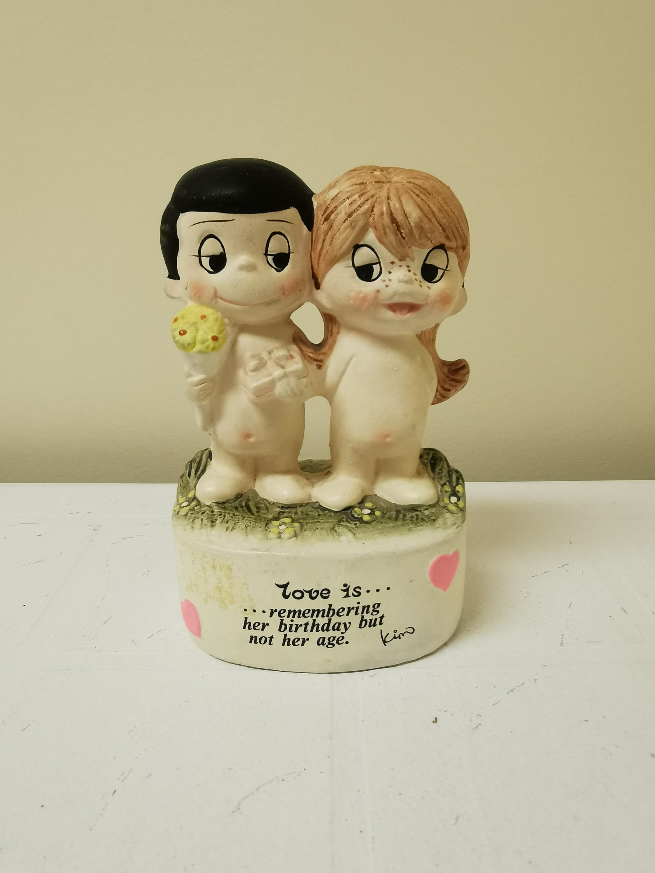 Vintage Love is Figurine Bank Knickknack Kim 1972 Valentines Day