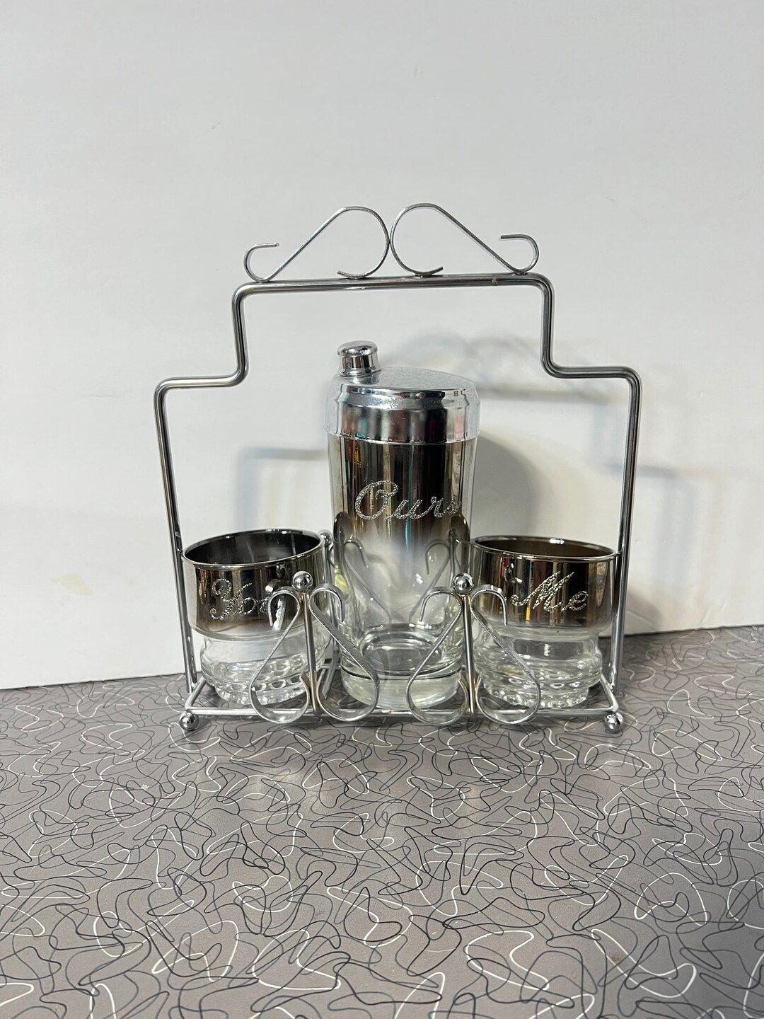Mid Century Decanter Bar Set Etsy