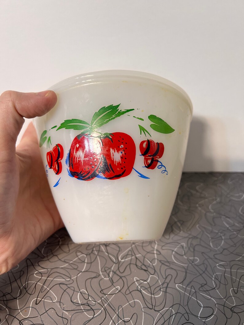 Vintage Fire King Apple Grease Jar Etsy