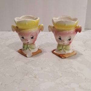 Adorable Puppy Egg Cups 1950s Chicken Duck Egg Cup  Vintage Kitsch Egg Cups Kitchenalia