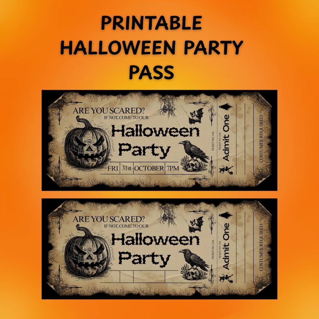 Vintage Halloween Invitation Printable Template - Etsy