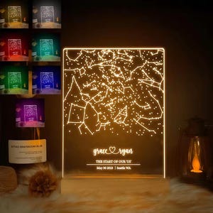 Impression personnalisée de carte des étoiles du moment le plus heureux | Carte personnalisée du ciel nocturne | Cadeau d'anniversaire de mariage | Carte du monde personnalisée | Cadeau pour un rendez-vous spécial