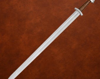 木製の鞘が付いた、手鍛造のダマスカス鋼製バイキング剣 - Etsy 日本