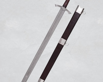 Handmade Templar Knight Sword: Medieval Crusader Replica with Scabbard