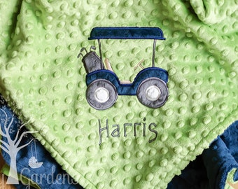 Golf Cart Personalized Minky Baby Blanket, Golf Cart Minky Baby Blanket, Personalized Baby Boy Blanket, Personalized Baby Gift