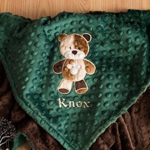 Personalized baby bear blanket sale
