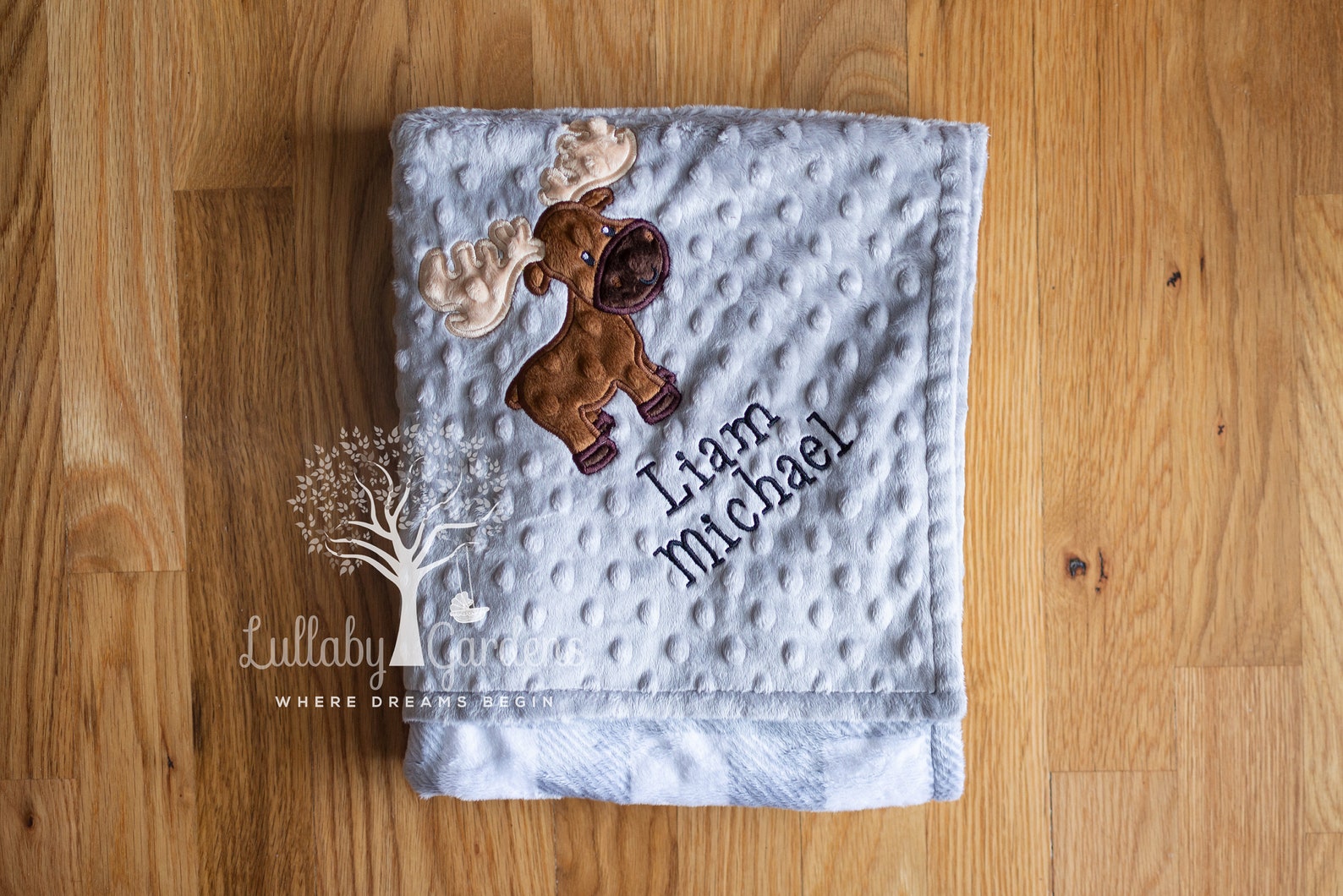 Personalized Moose Baby Blanket Personalized Minky Baby Etsy