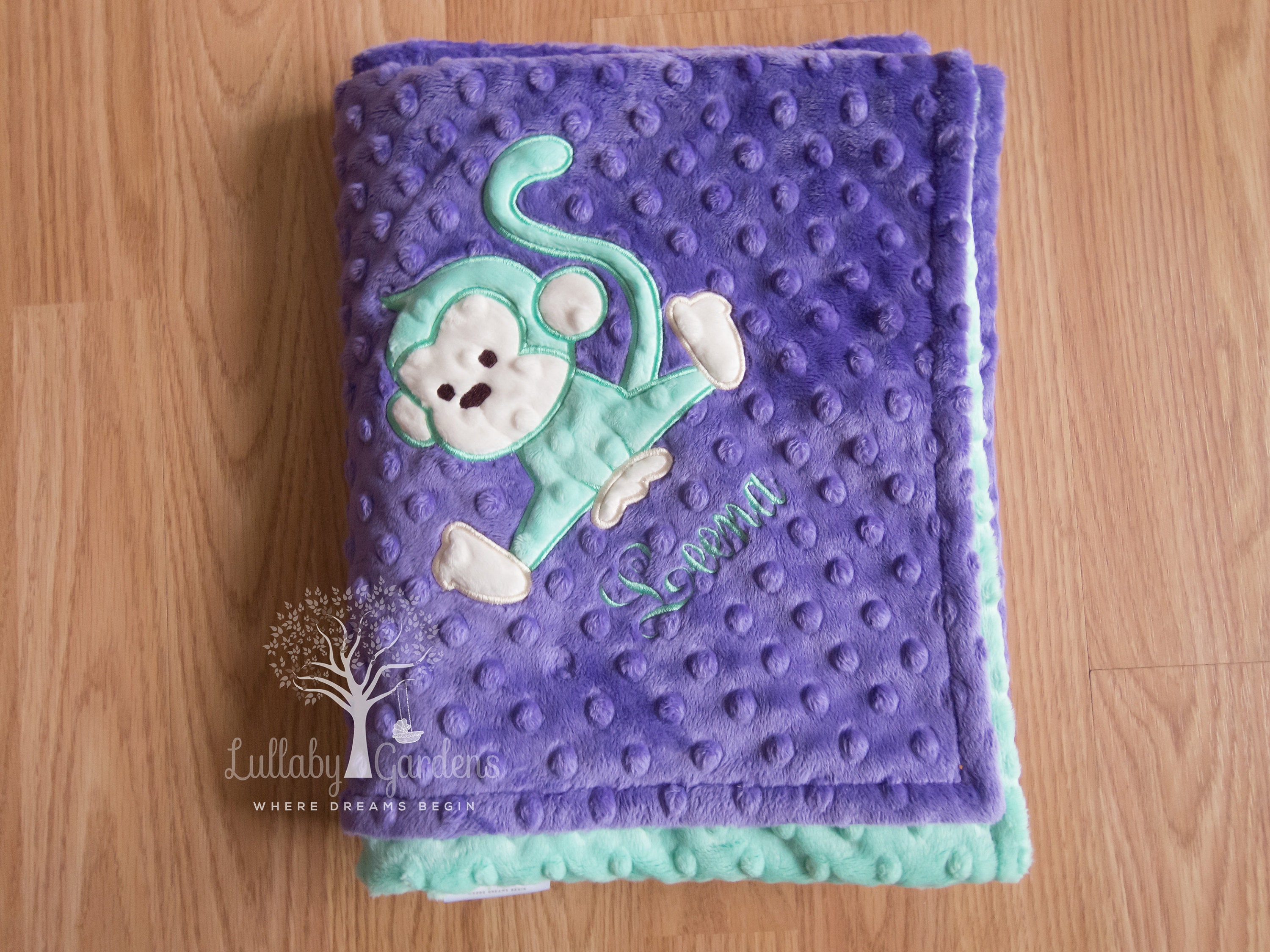 Personalized Baby Gifts Monkey Minky Baby Blanket Baby Girl Etsy