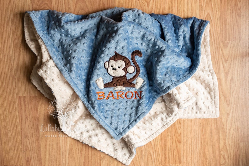 Monkey Minky Baby Blanket Baby Boy Gift Baby Boy Blanket Etsy Australia