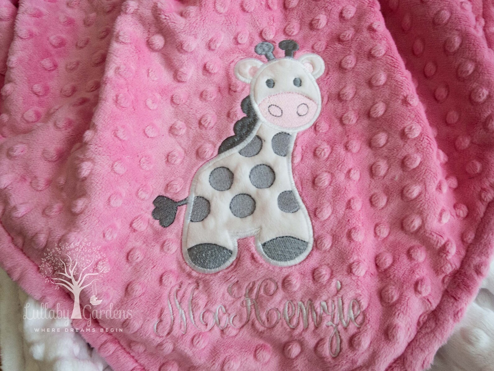 Giraffe Personalized Minky Baby Blanket Personalized Minky Etsy