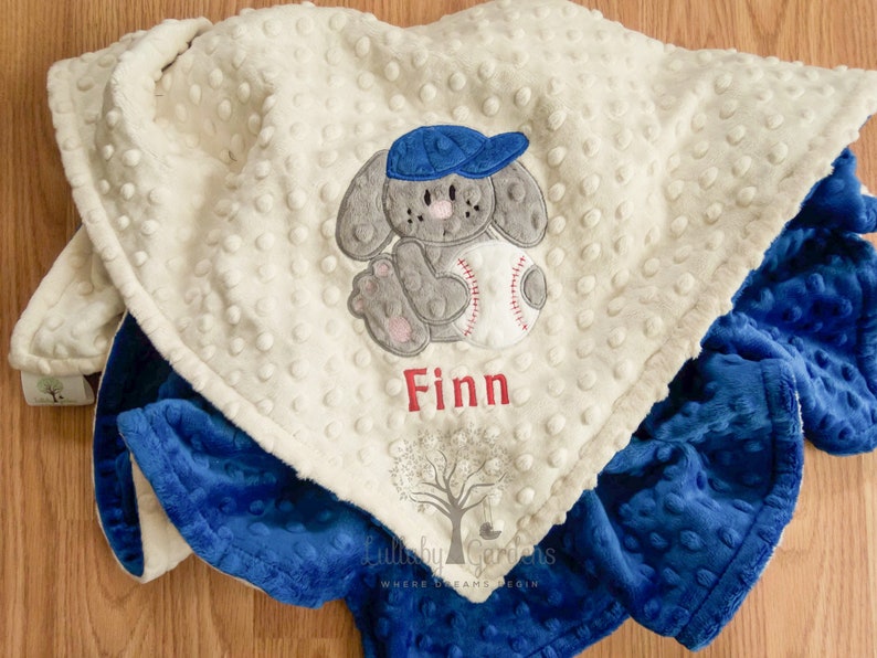 Personalized Minky Baby Blanket Baseball Personalized Minky Etsy