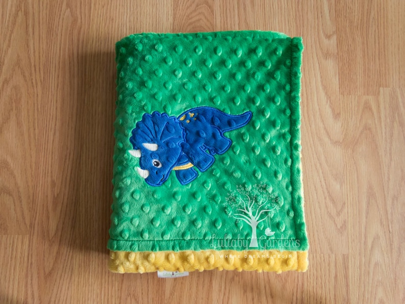 Personalized Minky Baby Blanket Appliqued Dinosaur Minky Baby Etsy