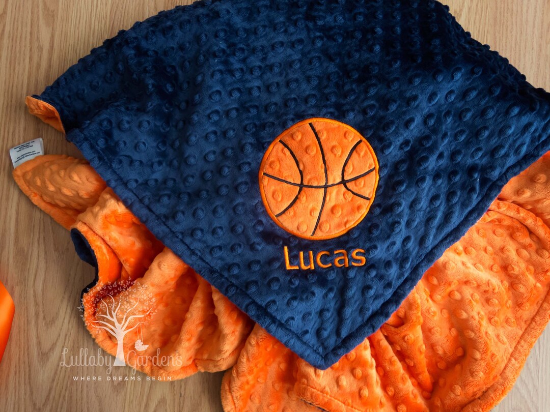 Personalized Baby Boy Minky Blanket Appliqued Basket Ball Etsy
