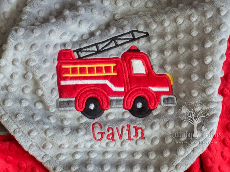 Fire Truck Personalized Minky Baby Blanket Boy Baby Blanket Etsy Italia
