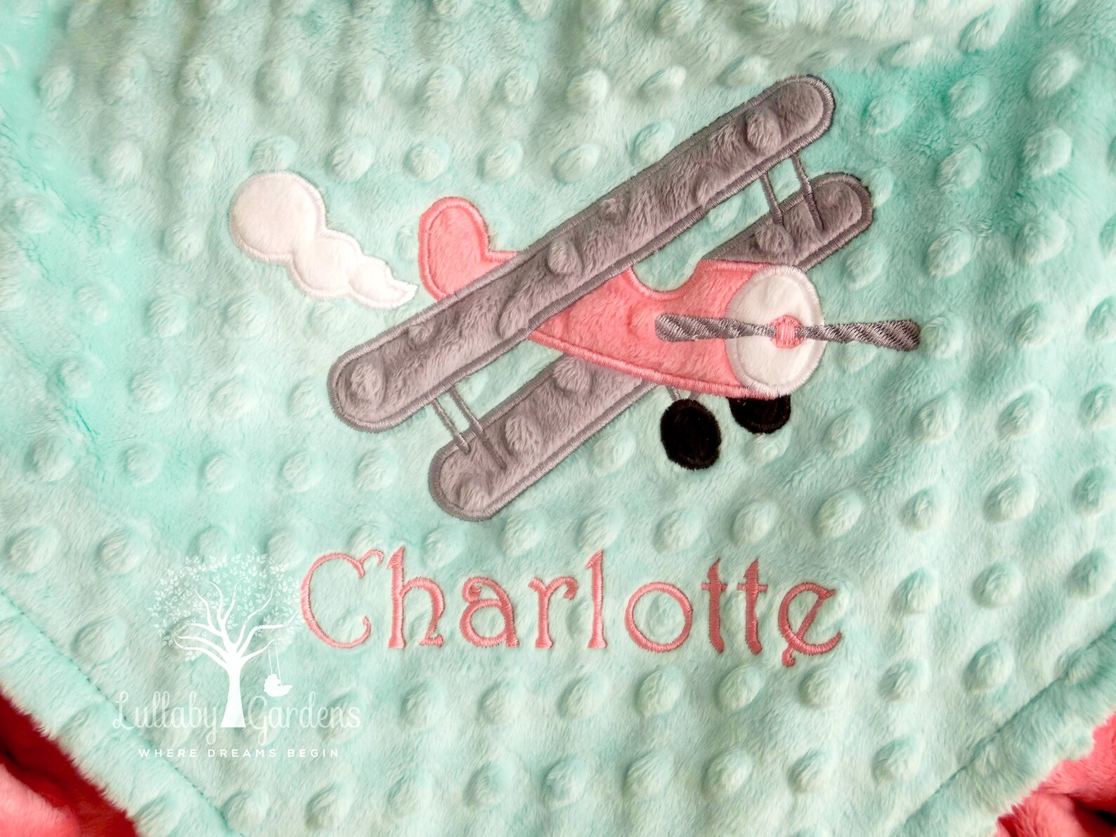 Airplane Personalized Minky Baby Blanket Airplane Minky Baby Etsy