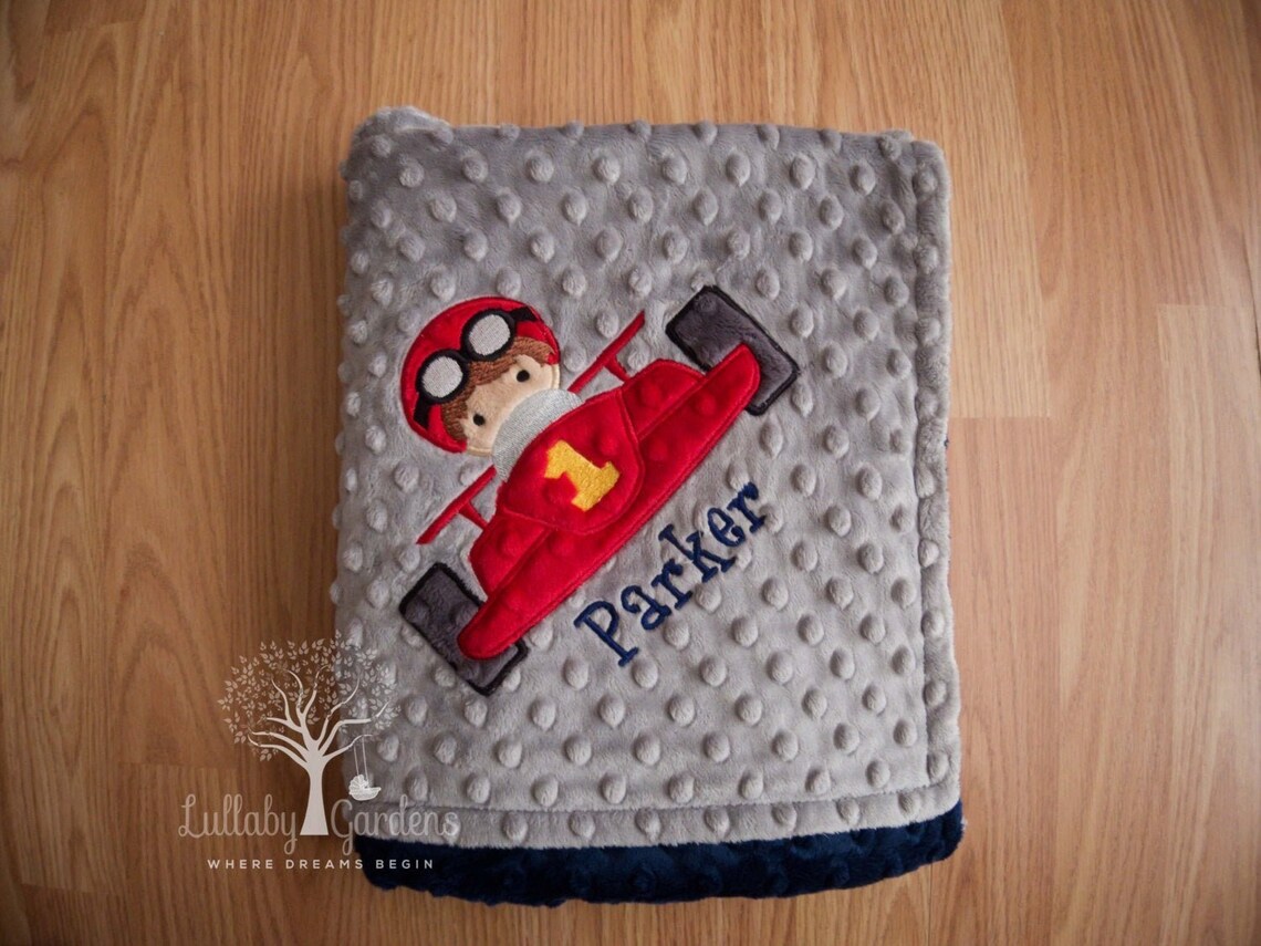 Personalized Minky Baby Blanket Race Car Personalized Minky Etsy
