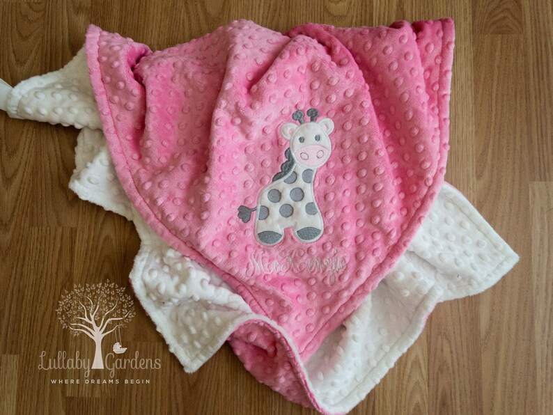 Giraffe Personalized Minky Baby Blanket Personalized Minky Etsy