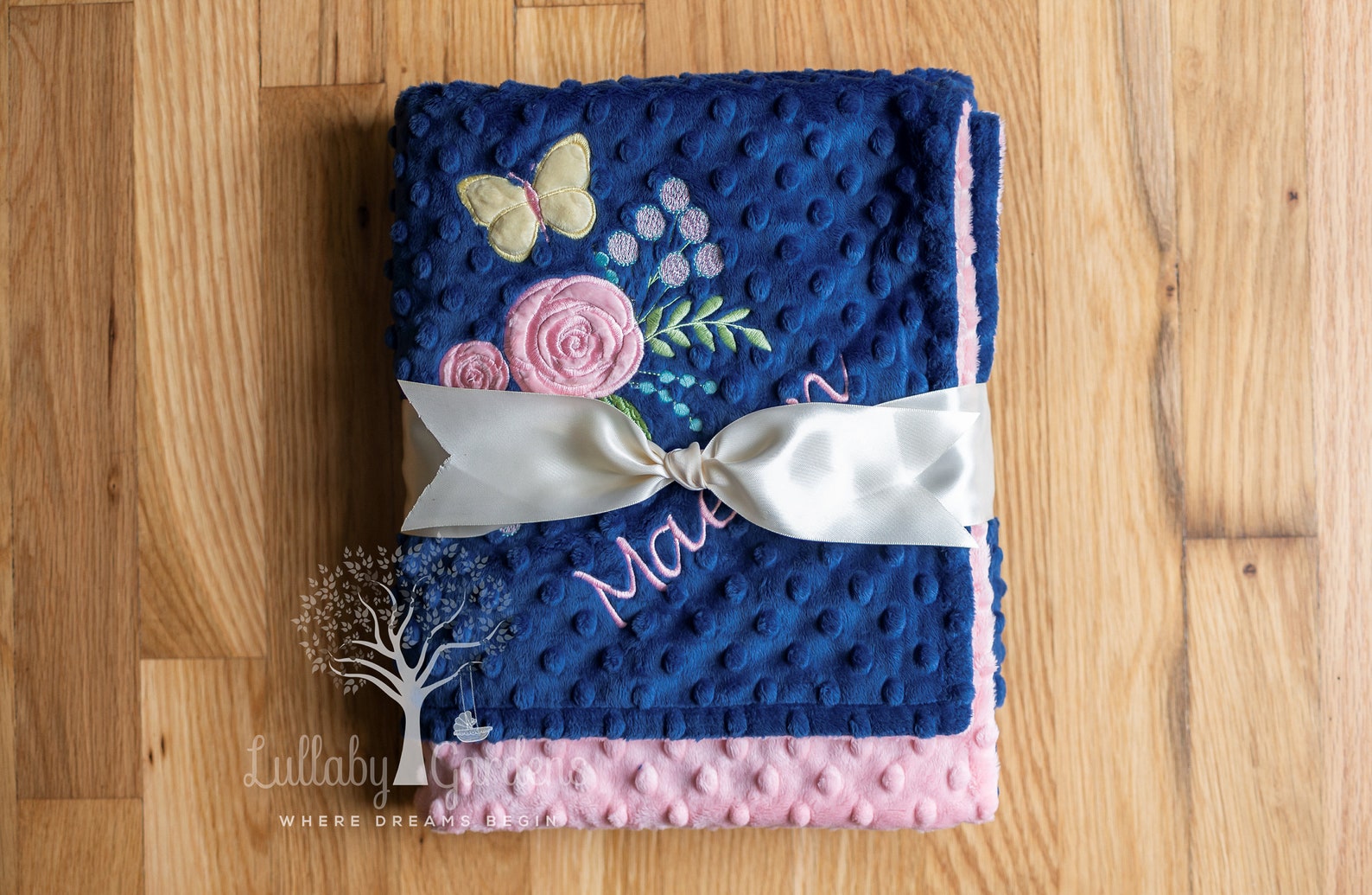 Personalized Minky Baby Blanket Floral Baby Girl Blanket Etsy