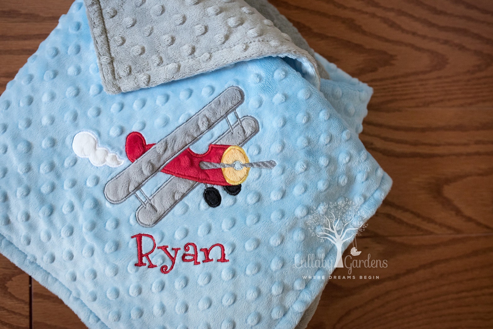 Airplane Personalized Minky Baby Blanket Airplane Minky Baby Etsy