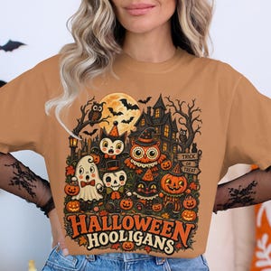 Comfort Colors®  Halloween Hooligans Shirt, Retro Spooky Season Tee, Vintage Fall Shirt, Trick Or Treat Gift For Her, Cute Autumn Top