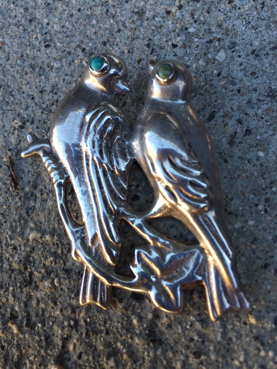 Mexican Silver Bird Pin - image 2