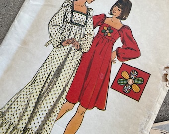 1975 Butterick 3982 Dress Pattern, Size 8