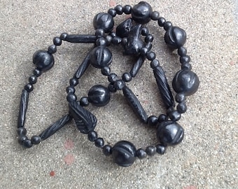 Black Pottery Bead Necklace