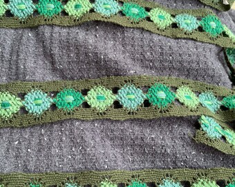Knit Green Ribbon Trim