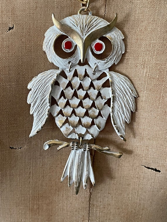 Large Brass Owl Pendant