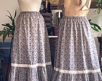 Edwardian Style Petticoat Floral Print and Lace Trim