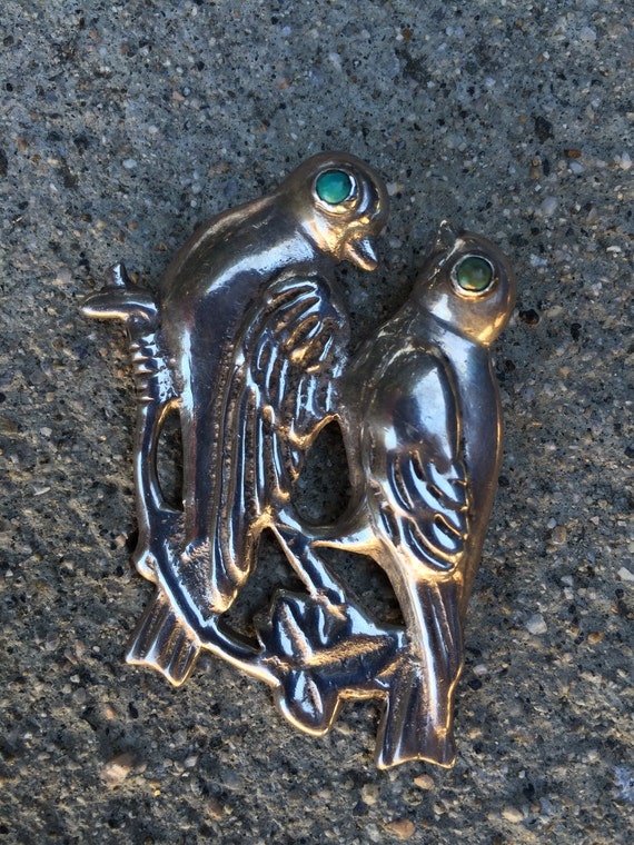 Mexican Silver Bird Pin - image 1