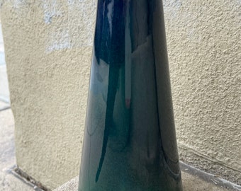 Green Cone Shaped Pottery Vase